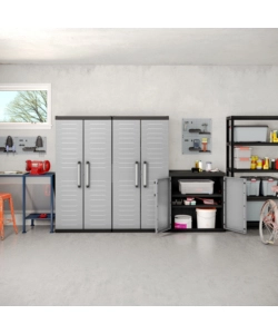 Armadio in resina basso keter "detroit xl" grigio, 89x54x93 cm